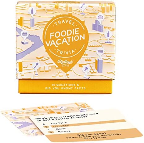 Ridley's Foodie Vacation Trivia Card Game – Trivia Game for Adults and Kids – 2+ Players – Includes 80 Questions and Bonus Facts – Fun Quiz Cards, Makes a Great Gift image 3