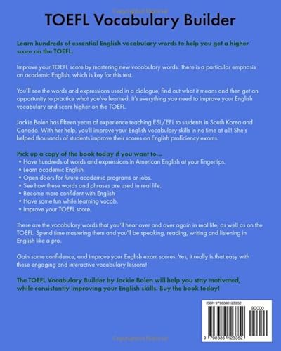 Independently Published Bolen, Jackie Toefl Vocabulary Builder: Ace The Toefl With 500+ Essential Vocab Words thumb #1