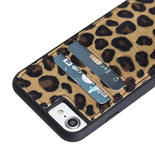 Get Special Price Venito Cosa Leather Wallet Case Compatible with iPhone SE 2020 iPhone 8 and iPhone 7 – Extra Secure with Padded Back Cover - Furry Leopard