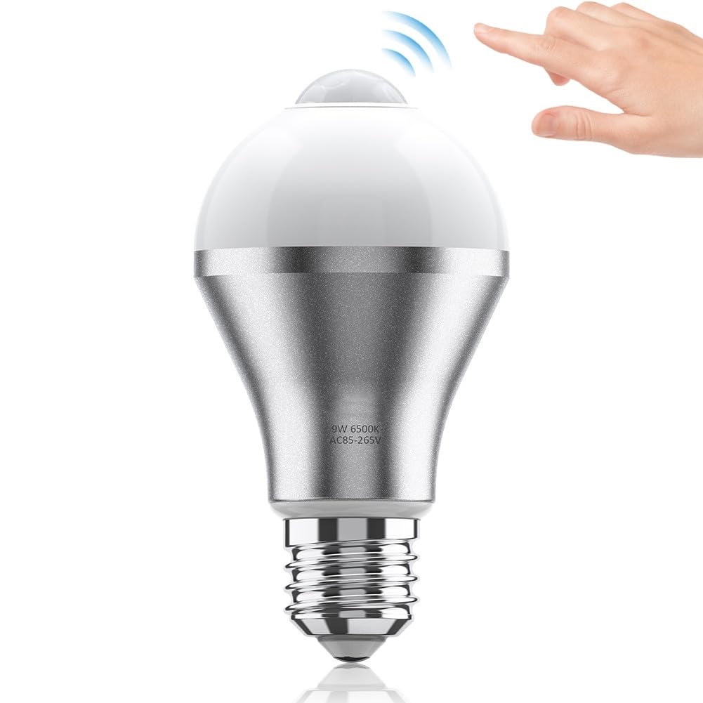 Fdit 9W E27/E26 Motion Sensor Light Bulb