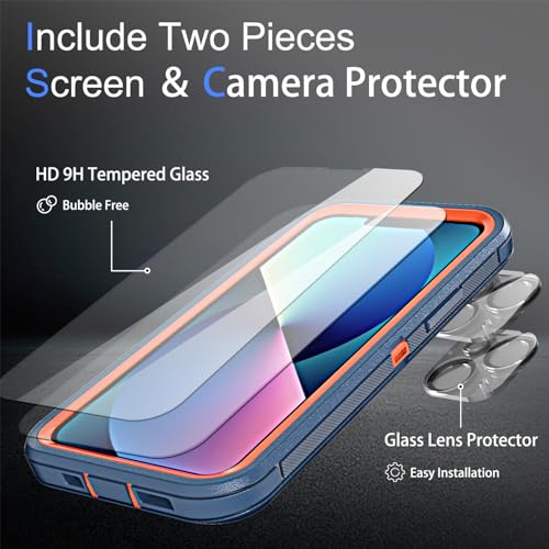 Coque iPhone 13 Mini contre les rayures et chutes coque 3 en 1 bleu orange - 4