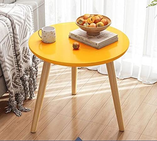 Image of Shoppee Foldable Oval Shaped Bed Side Table for Coffee Tea & Living Room Beauty Full Table (Wood ,Large, Yellow)