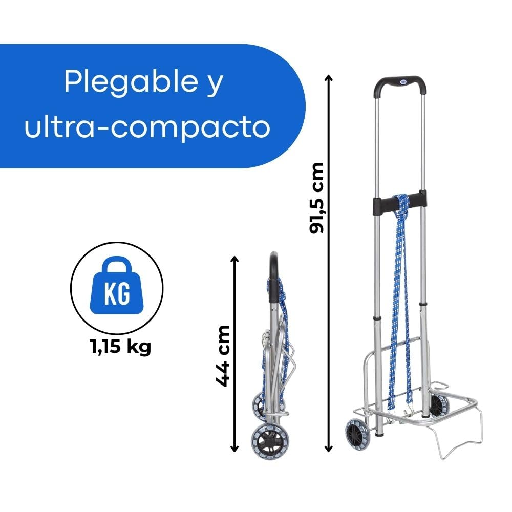 Portamaletas Devesa. 110-M - Carro portamalet pleg r/pvc ac niq 110-m devesa