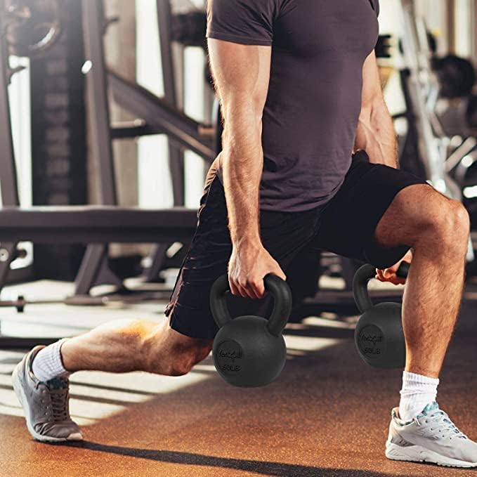 Miniatura 5 de Yes4All Juego de pesas rusas de hierro fundido sólido  ideal para entrenamiento de cuerpo completo y entrenamiento de fuerza