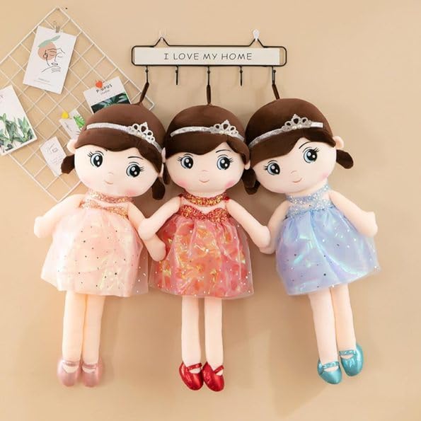 AN Teddy - Toys | Cute Crown Princess Doll Super Soft Plush Stuffed for Baby Gift 45 cm (1-Single Peice)