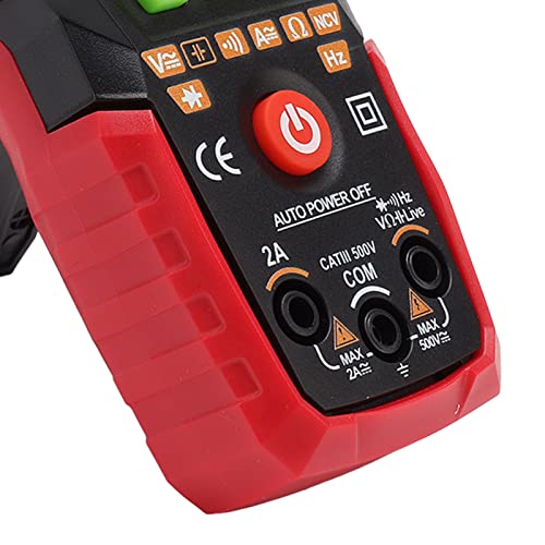 Multimètre numérique portable avec diffusion vocale écran rétroéclairé NCV testeur voltmètre rouge - 4