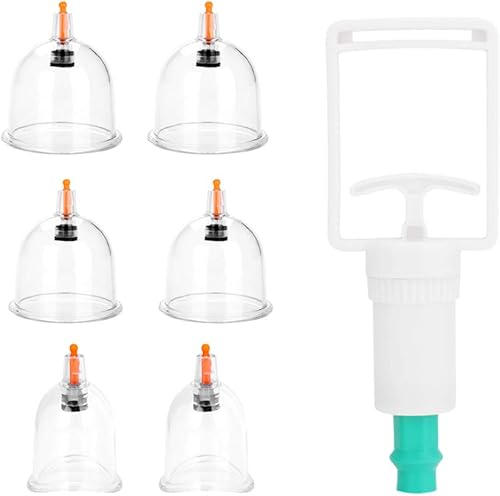 Juegos de terapia de ventosas, kit de ventosa de succión al vacío, kit de ventosas de masaje duradero, pistola de ventosas, plástico transparente,