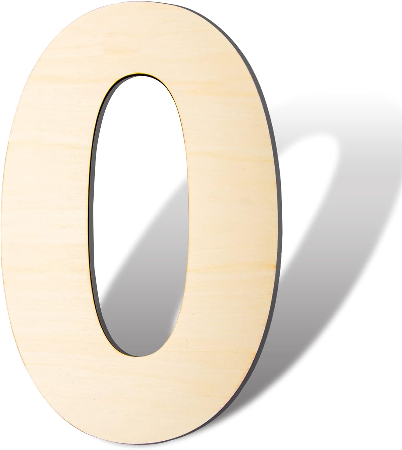 14 Inch Blank Wooden Number, Unfinished Wooden Numbers Signs 0 Large Wooden Number Slice Sign Board Wooden Numbers Paintable for DIY Crafts, Wall Decorations, Birthday Wedding Party, Christma(0