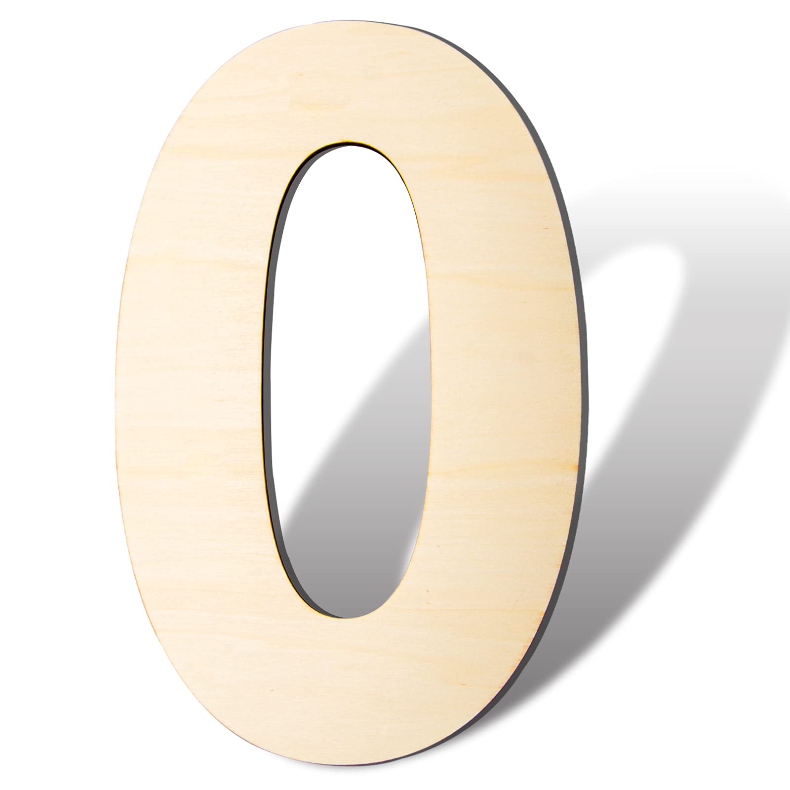 14 Inch Blank Wooden Number, Unfinished Wooden Numbers Signs 0 Large Wooden Number Slice Sign Board Wooden Numbers Paintable for DIY Crafts, Wall Decorations, Birthday Wedding Party, Christma(0