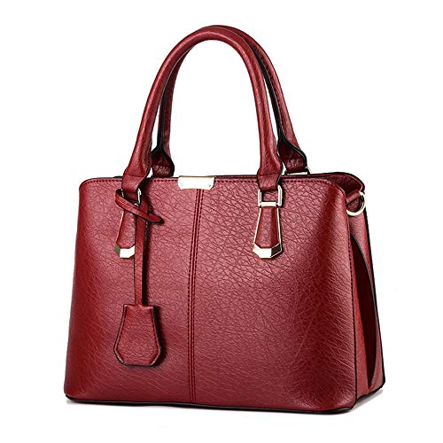 Sac à main cuir synthétique femme rouge bonbon grand compartiment