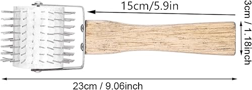 Miniatura 9 de GLOGLOW Rodillo de destapado de miel Apicultura Peine de abeja Herramienta de rodillo de aguja de extracción Equipo de apicultura Herramienta de