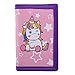 RFID Blocking Wallet for Kids/Slim Cartoon Wallet with Zippered Pocket/Trifold Canvas Outdoor Sports Wallet, Unicorn