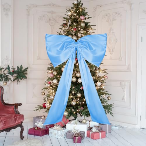 24 x 36 Inches Large Blue Bow Decor,Coquette Room Decor,Giant Blue Bow Room Wall Decor,Baby Shower Birthday Party Backdrop Wall Wedding Party Christmas Tree Decorations(Blue)