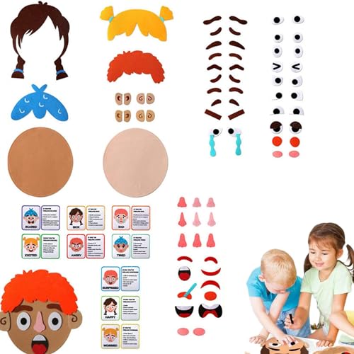 Juguete de aprendizaje emocional social - Kit De Creación Emocional Social, Juego De Reconocimiento De Emociones Interactivas | Juego De Caras De Fabricación Interactiva, Juego Multijugador