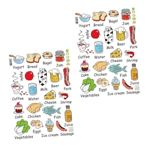 Pegatinas de cocina de PVC con motivos de vegetales y carnes para decorar la nevera de hogar 2