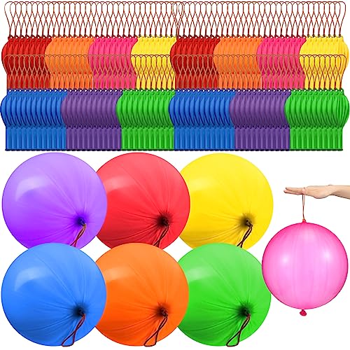 Libima 350 Pcs Punch Balloons Bulk Assorted Colors Rubber Band Handle