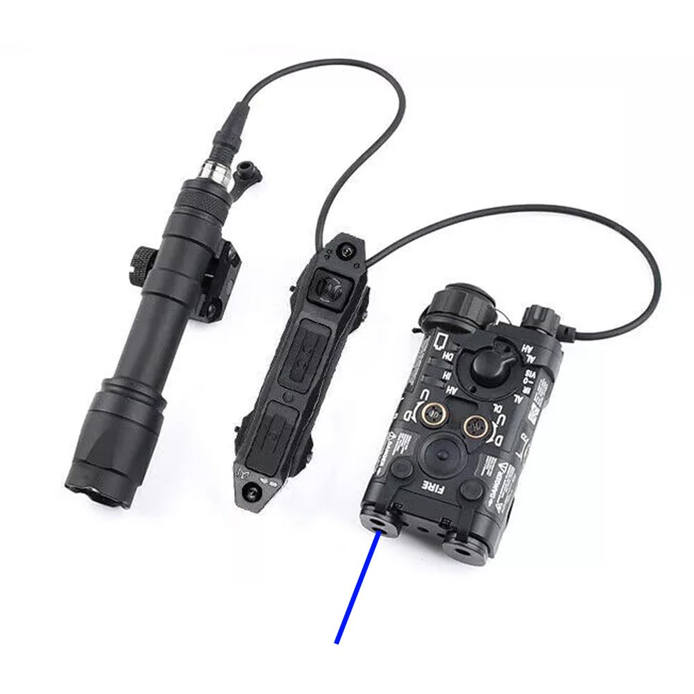 Metal L3-NL Box Aiming Laser Sights(with Blue Laser+IR Laser+White Light), and M600c Strong LED Flashlight, and Modular Dual Wire Remote Pressure Switch(SF+2.5 Plug) Combo,Black