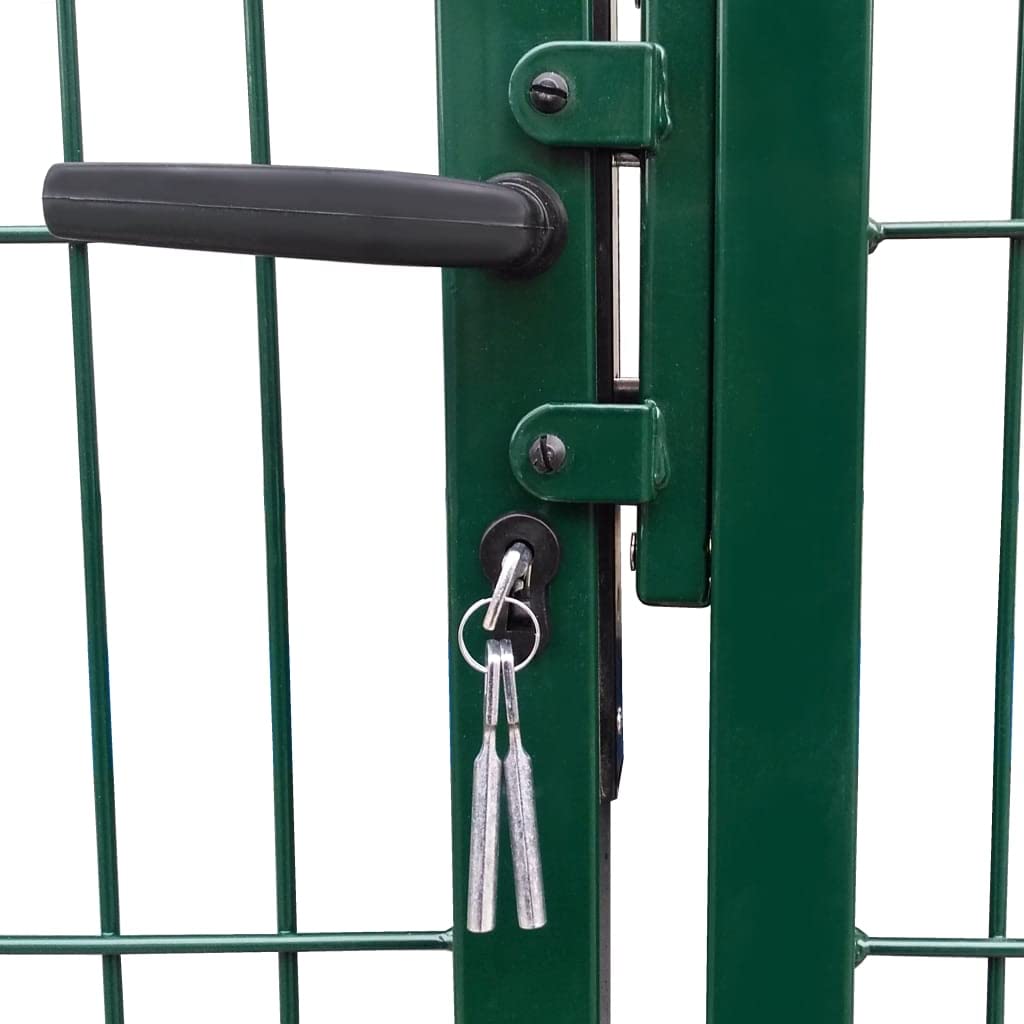Gecheer Cancello,Doppio,da Giardino,Esterno,per Recinzione,in Rete Acciaio,Verde,350x190 cm,Cancello Doppia Anta,Cancello da Giardino,Cancello Metallo,Cancello Acciaio,Cancello per Recinzione