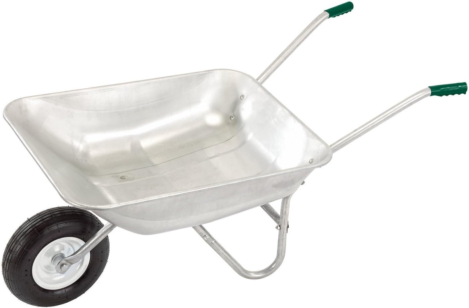 31619 Galvanised Wheelbarrow, 65L, Green