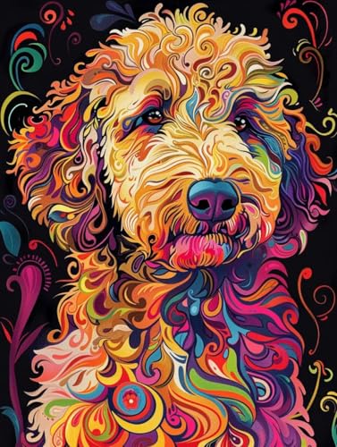 Broderie Diamant Chien 90x120 cm contre le stress - Kit Complet 5D