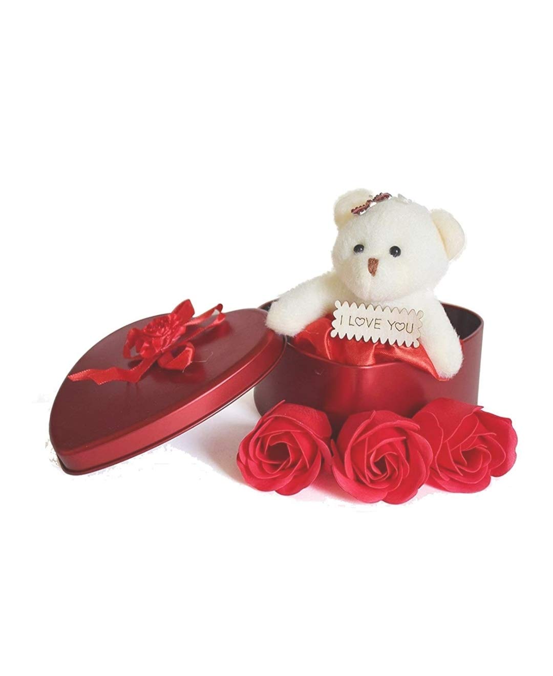 ODDCLICK Small Set of 4 Baby Monk Buddha Showpiece Polyresin Car Dash, Living Room, Office Decoration Status (Multicolour) (Red Heart Gift Box for Love)