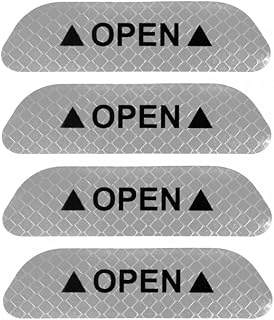 4PCS Car Door Open Reflective Stickers, Adhesive Open Prompt Stickers Anti Collision Vehicle Door Warning Stickers for Truck SUV Car
