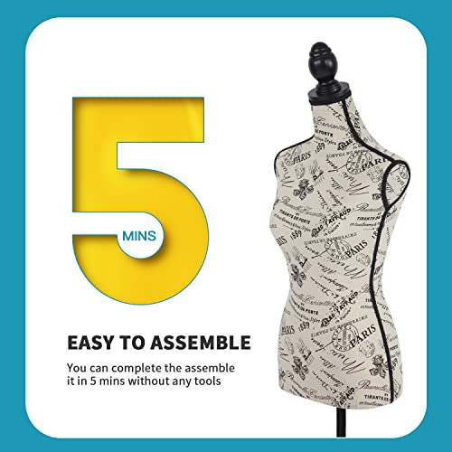 Dressform Mannequin Torso Dress Form 60-67 Inch Height Adjustable Female Model Display Mannequin Body High Density Foam With Wooden Tri-Pod Stand For Sewing Dressmakers Dress Jewelry Display #TOP4