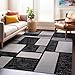 Rugshop Contemporary Modern Boxes Design Soft Indoor Area Rug, 5'3" x 7'3", Gray