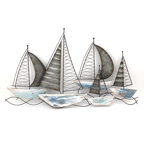 Sagebrook Home Metal Sailboats Wall DÃ©cor, Multicolor