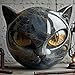 Luxury Black Cat Stone Sculpture, Elegant Home Décor & Gift-Ready Art Piece, Hand-Carved Crystals and Healing Stones Carved, Cute Decoration Gemstones Gifts for Cat Lovers Women Men (A)