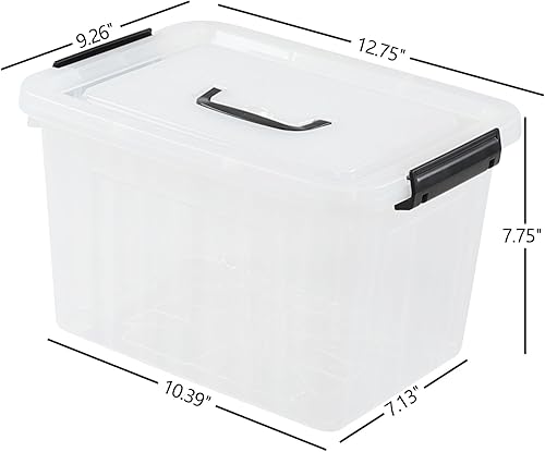 Miniatura 9 de Contenedor de almacenamiento de plástico de 35 cuartos de galón, 4 paquetes, caja de almacenamiento con pestillo con ruedas