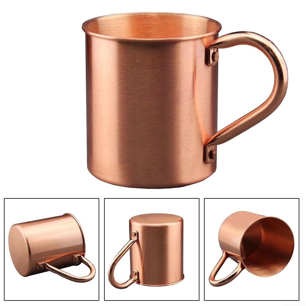 Tazza in rame puro, capacità 450 ml, per campeggio e bevande all'aperto