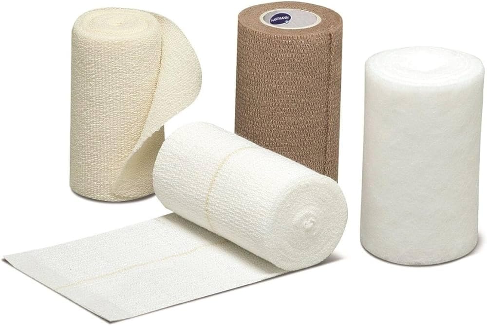 4-LB Multi-Layer Compression Bandaging System (Combi Pack) + Foam Silver Wound Dressing, AGFIX Dyna Size : 5x5cm, pack of 5