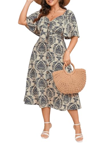 SCOMCHIC Plus Size Summer Dress Casual Short...