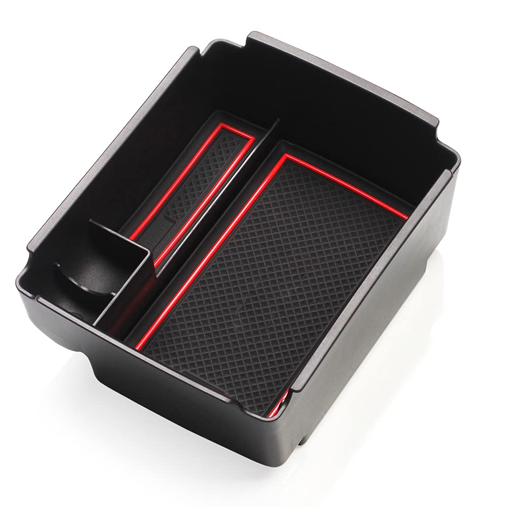Accoudoir Golf 7 boîte de rangement amovible avec tapis antidérapants rouges de console - 5