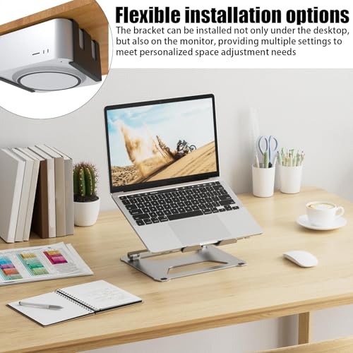 Support ordinateur portable sous bureau ventilé avec plateau de rangement