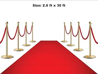 LEMONSODA Red Carpet Floor Runner Hollywood Party Decoration Fabric 100 GSM (Red - 2.6x30 FT)