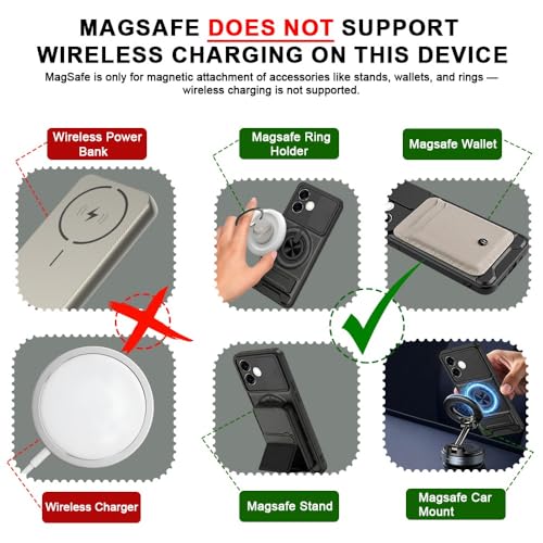 Image of Oppo Reno 15 Pro Mini 5G Back Cover | Armor Camera Slider 360 Degree Rotating Finger Ring Holder Case with Bracket Stand Back Case Cover (Compatible with MagSafe Accessories) (Black)
