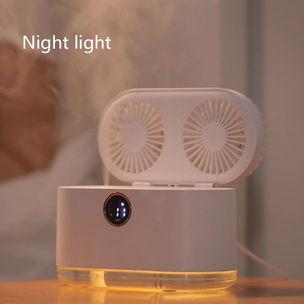Difusor de Aceite Esencial de ultrasonido de 400 ml, humidificador y Ventilador de Niebla fría 2 en 1, Funcionamiento silencioso, luz Nocturna cálida para el Dormitorio del hogar