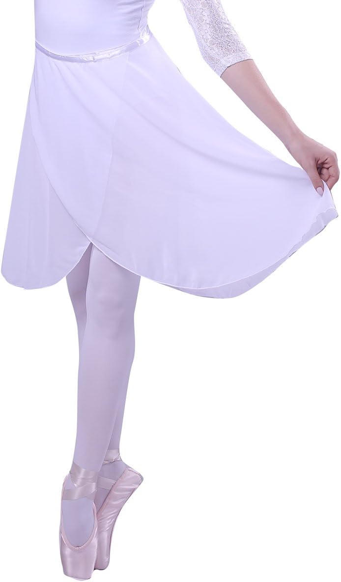 WOOSUNWomen Chiffon Ballet Wrap Skirt Adult Ladies Ballet Leotard Tutu Skirt Dance Skate Over Scarf 60cm Long Skirts