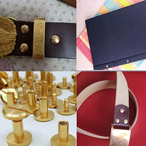 DANCEPANDAS Chicago inbindschroeven Zuiver koper Metaal Ronde kruiskopnagels Platte bevestigingen voor lederen boek… - Afbeelding 7