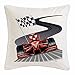 Reifen-Markt Funda de Almohada 40x40cm Formula 1 Race Car del Coche DE Bandera Coche Nos Mucle Car V8 Ruta 66 America EE.UU. Microfibra en Color Blanco