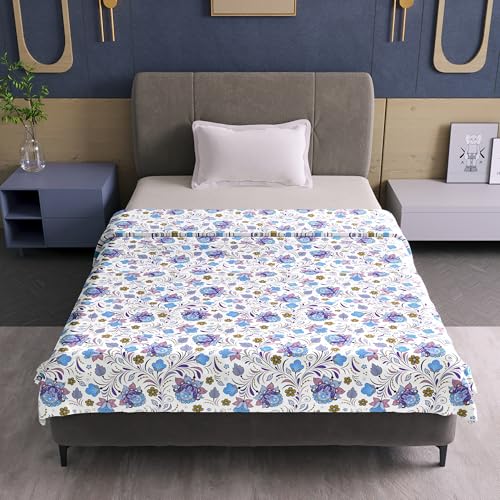 Image of Divine Casa Soft Cotton Dohar for Single Bed 210 x 140 cm, 120 GSM Lightweight Breathable Quilt for Summer and Mild Winter