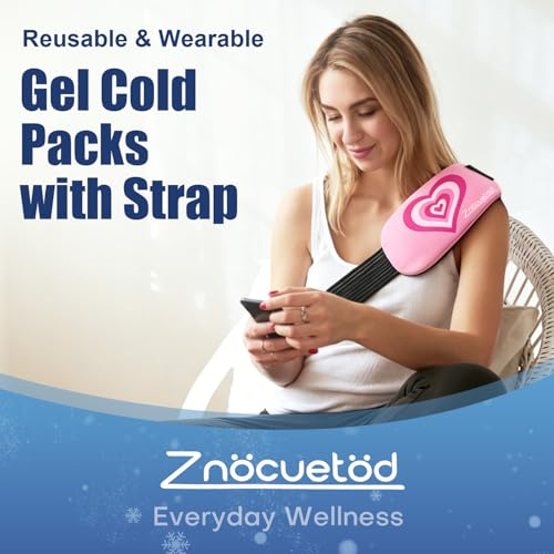 Image of Gel Ice Packs for Injuries Reusable 2 Packs Hot Cold Gel Wrap with Strap