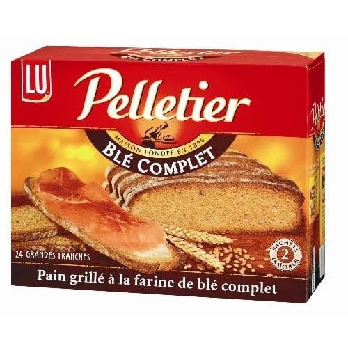 LU PELLETIER - Pain Grillé 24 Tranches Au Blé Complet 500G - Lot De 4