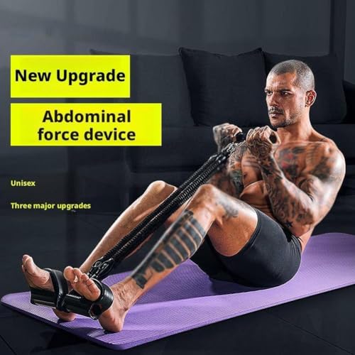 Abdominal Trainer, Sit-Up Training Equipment, Bodybuilding Expander, Full Body Trainer for Home, 4-Strand Pedal Ankle Puller, 100LB Max Resistance for Fitness, Weight Loss, Training, Yoga (Purple) - Image 6