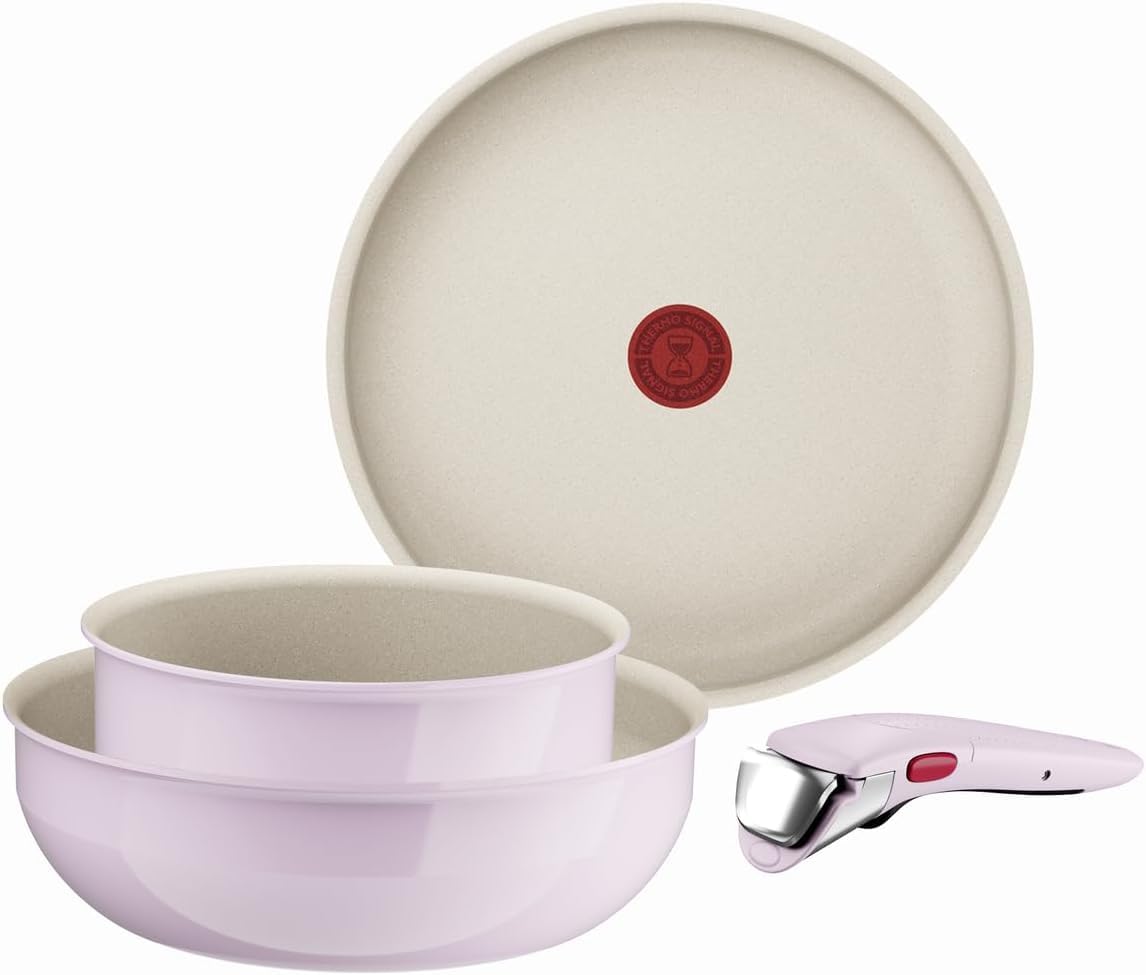 Tefal Ingenio Serenity - Juego de 2 Sartenes 22/28 cm + Wok 26 cm + 2 Cazos 16/20 cm + 4 Accesorios + 2 Mangos, Revestimiento Antiadherente, Apilable, Inducción, Apto lavavajillas y horno, Eucalipto — view 18
