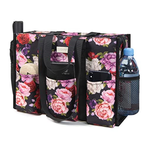 Image of TOPDesign Utility Water Resistant Tote Bag with 13 Pockets, Top Zipper Closure & Thick Bottom Support, for Working Women
