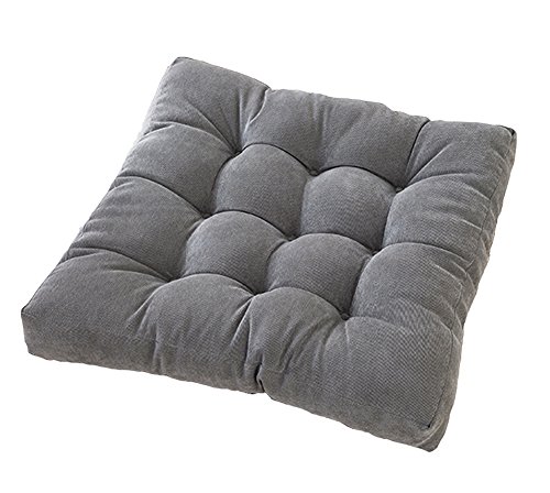 クッション 座布団 低反発 55×55cm 座り心地いい 厚手 厚度9cm フロア 腰当て おしゃれ 無地 通気性 滑り止め ソファ枕 腰枕 椅子用 スクエアタイプ グレー