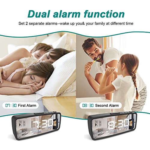 Image of Small Alarm Clock, Digital Alarm Clocks for Bedrooms, with Adjustable Brightness LED Display, Snooze, Battery Operated, Electronic Clock for Shelf, Living Room, Office, Classroom